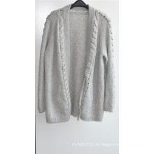 30% Kaschmir 70% Wolle Damen Opean Patterned Cardigan